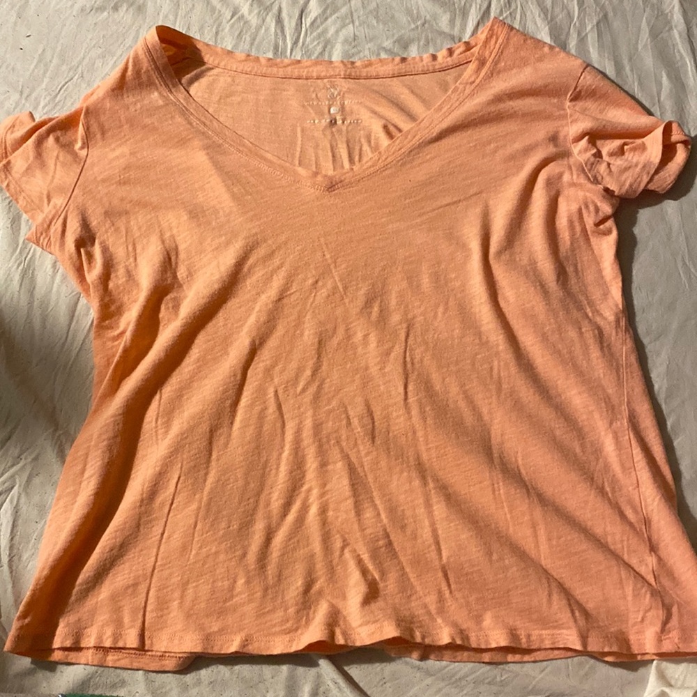 White and peachy wide neck shirts (two pack)
